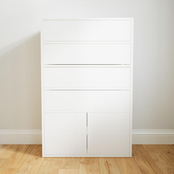 Commode - Blanc, moderne, raffinée, avec porte Blanc et tiroir Blanc - 77 x 118 x 34 cm