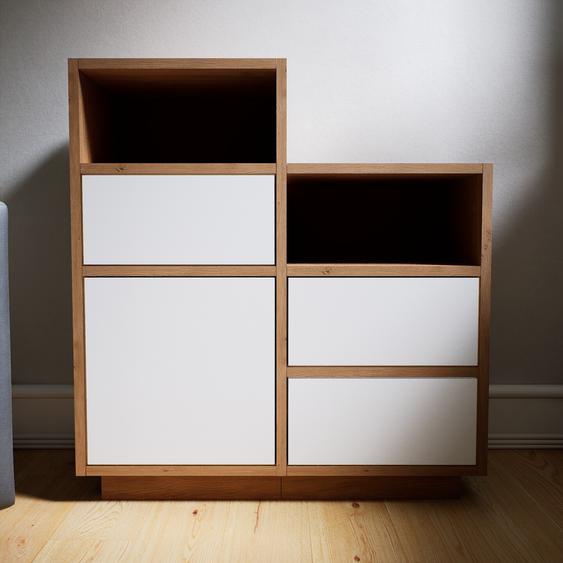 Commode - Blanc, moderne, raffinée, avec porte Blanc et tiroir Blanc - 79 x 85 x 34 cm