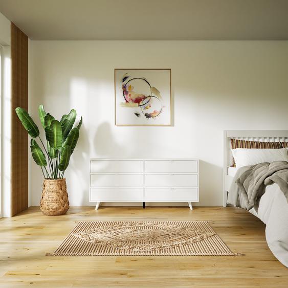 Commode - Blanc, pièce de caractère, sophistiquée, avec tiroir Blanc - 151 x 72 x 34 cm, personnalisable