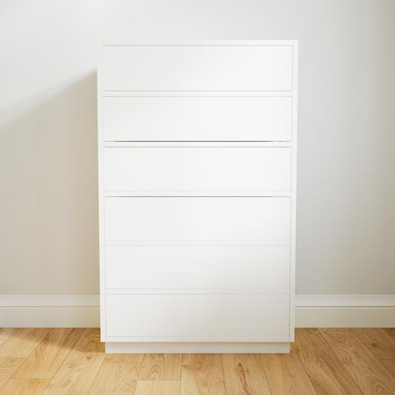 Commode - Blanc, pièce de caractère, sophistiquée, avec tiroir Blanc - 77 x 123 x 34 cm, personnalisable