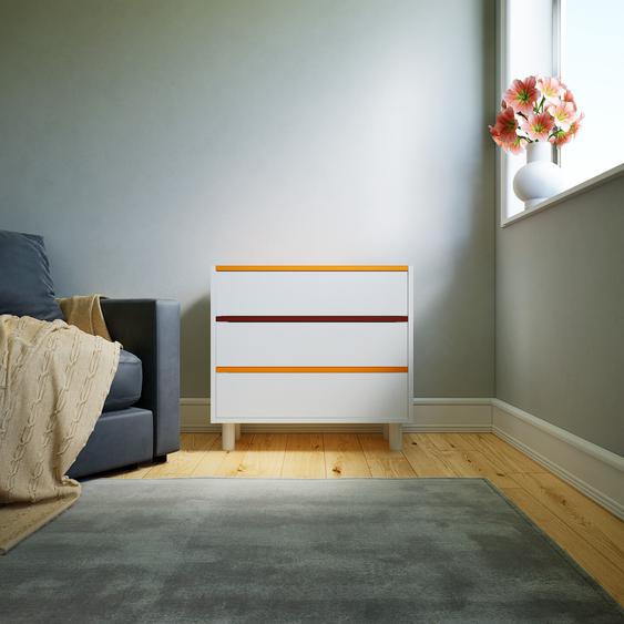 Commode - Blanc, pièce de caractère, sophistiquée, avec tiroir Blanc - 77 x 72 x 34 cm, personnalisable
