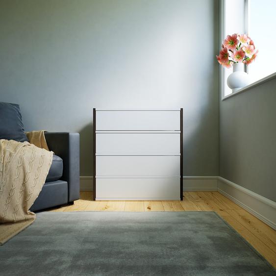 Commode - Blanc, pièce de caractère, sophistiquée, avec tiroir Blanc - 77 x 79 x 34 cm, personnalisable