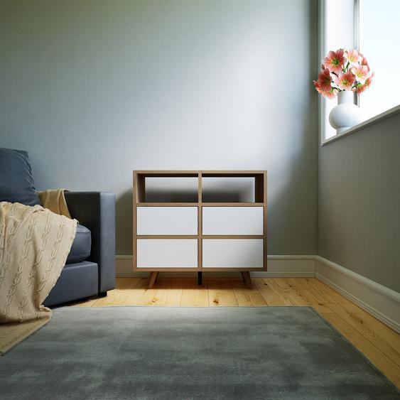 Commode - Blanc, pièce de caractère, sophistiquée, avec tiroir Blanc - 79 x 72 x 34 cm, personnalisable