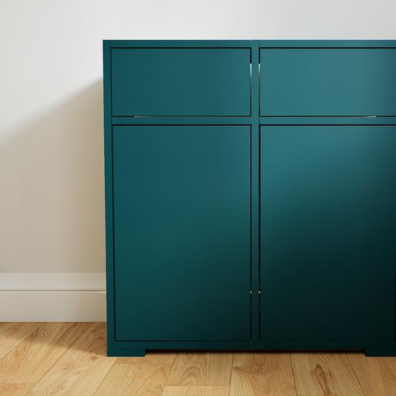 Commode - Bleu pétrole, moderne, raffinée, avec porte Bleu pétrole et tiroir Bleu pétrole - 79 x 81 x 34 cm