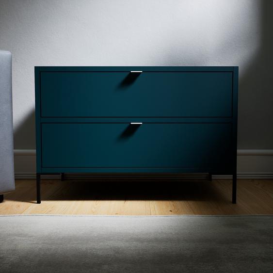 Commode - Bleu pétrole, pièce de caractère, sophistiquée, avec tiroir Bleu pétrole - 77 x 52 x 47 cm, personnalisable