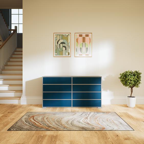 Commode - Bleu, pièce de caractère, sophistiquée, avec tiroir Bleu - 151 x 81 x 47 cm, personnalisable
