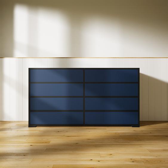 Commode - Bleu, pièce de caractère, sophistiquée, avec tiroir Bleu - 151 x 81 x 47 cm, personnalisable