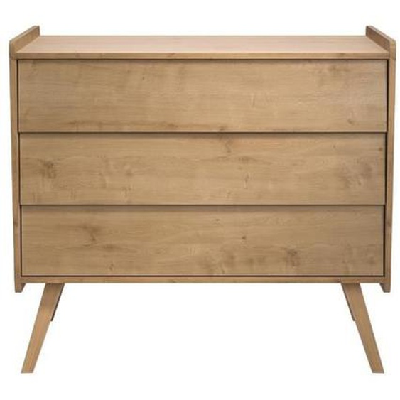 Commode 3 Tiroirs Pieds en Chêne L100 cm - 100 cm X 58.5 cm X 90 cm - VINTAGE Chêne Clair