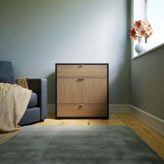 Commode - Effet chêne, moderne, raffinée, avec porte Effet chêne et tiroir Effet chêne - 77 x 81 x 34 cm