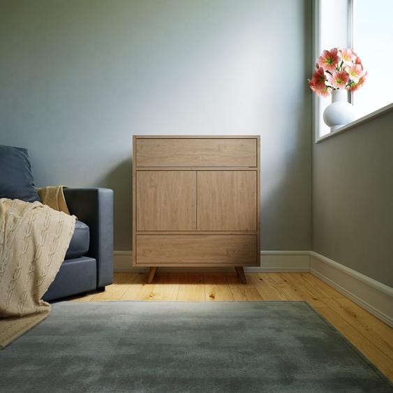 Commode - Effet chêne, moderne, raffinée, avec porte Effet chêne et tiroir Effet chêne - 77 x 91 x 34 cm