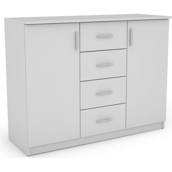 Commode classique 120 en blanc avec ferrures premium - 120x92x44 cm