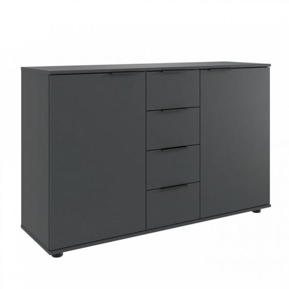Commode combinée TILBURG 2 portes 4 tiroirs graphite