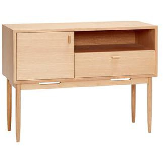 Commode Cube  en mdf, placage de chêne et bois de chêne