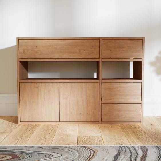 Commode - Effet chêne, moderne, raffinée, avec porte Effet chêne et tiroir Effet chêne - 115 x 79 x 34 cm
