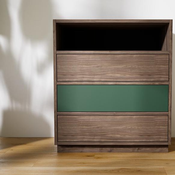 Commode - Effet noyer, pièce de caractère, sophistiquée, avec tiroir Effet noyer - 77 x 85 x 47 cm, personnalisable