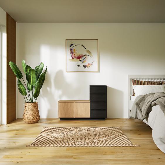 Commode - Effet wengé, moderne, raffinée, avec porte Effet chêne et tiroir Effet wengé - 118 x 85 x 34 cm