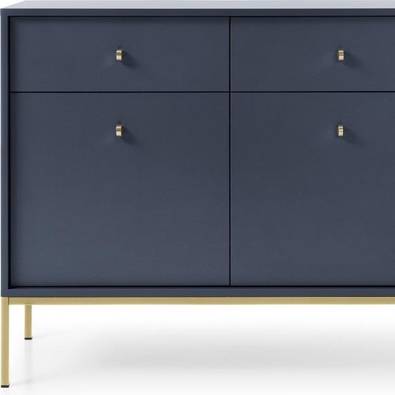 Commode élégante bleu foncé 83X103 cm, Design moderne, cadre doré