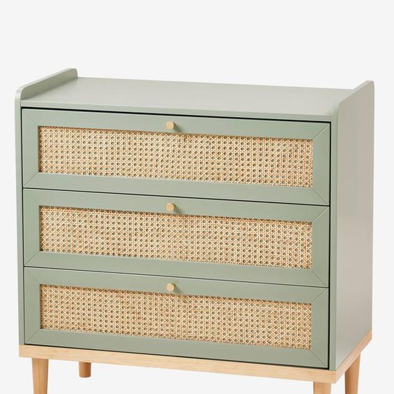 Commode en cannage LIGNE POÉSIE vert