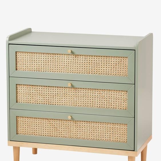 Commode en cannage POÉSIE vert