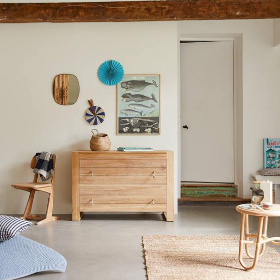 Commode Enfant En Bois De Teck 2 Tiroirs Minimalys Naturel
