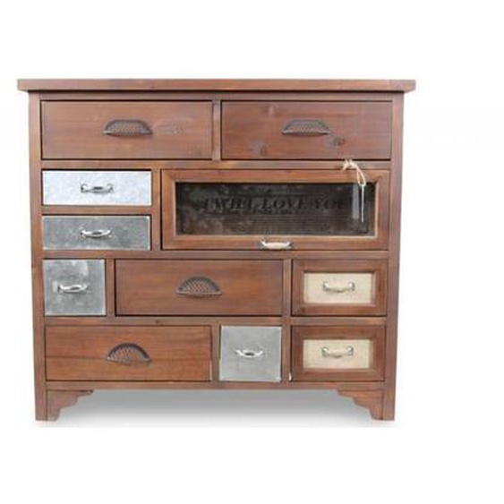 Commode Grainetier Bois 11 Tiroirs - DECORATION DAUTREFOIS - Marron