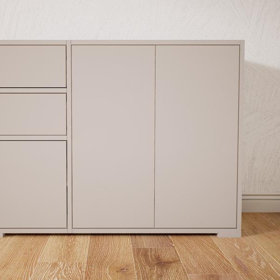 Commode - Gris clair, moderne, raffinée, avec porte Gris clair et tiroir Gris clair - 115 x 81 x 47 cm