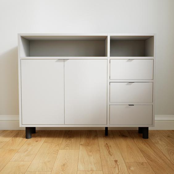 Commode - Gris clair, moderne, raffinée, avec porte Gris clair et tiroir Gris clair - 115 x 91 x 34 cm
