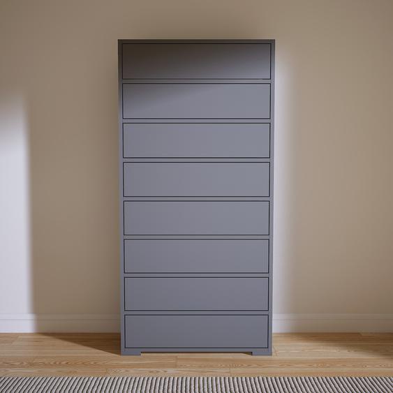 Commode - Gris, pièce de caractère, sophistiquée, avec tiroir Gris - 77 x 158 x 34 cm, personnalisable