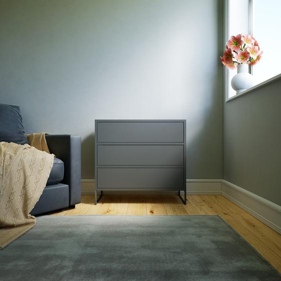 Commode - Gris, pièce de caractère, sophistiquée, avec tiroir Gris - 77 x 72 x 34 cm, personnalisable