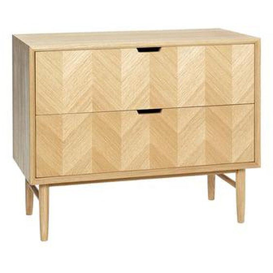 Commode Herringbone Tiroirs en mdf, placage de chêne et bois de chêne