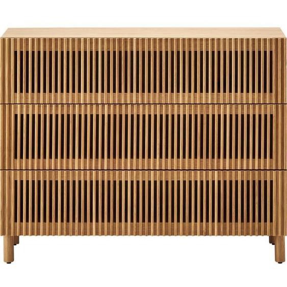 Commode - HOMIFAB - Umea 3T 100 cm - Bois massif - Marron - Scandinave - Moderne