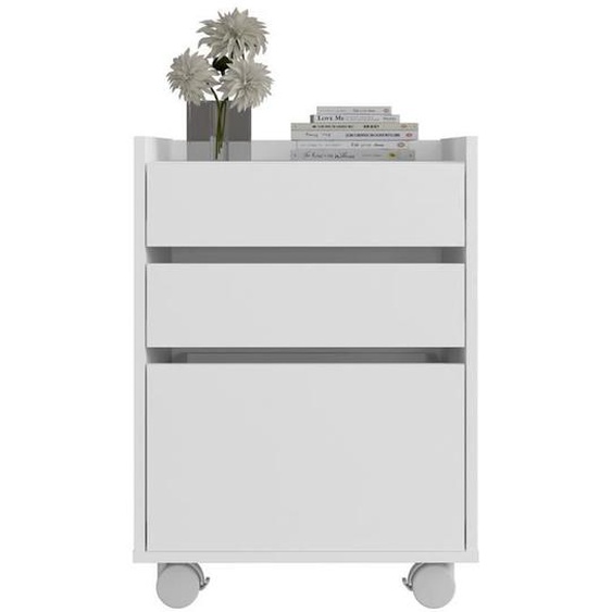 Commode - IMPERIAL RELAX - Nevada - 3 tiroirs - roulettes - Blanc