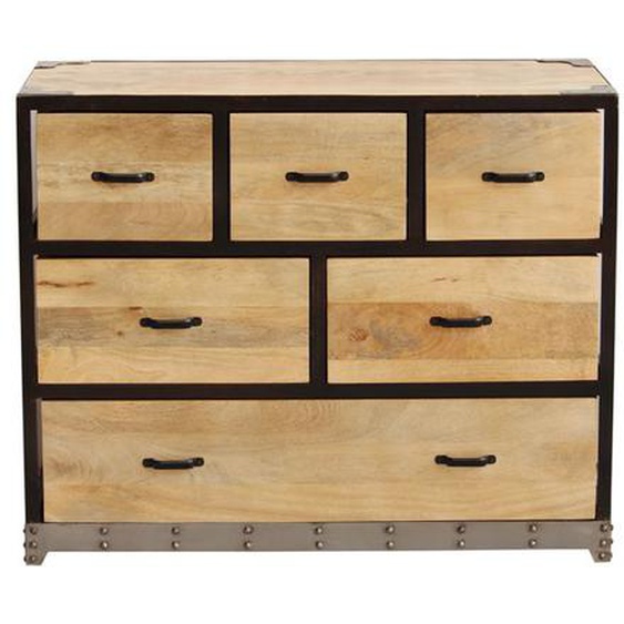 Miliboo - Commode industrielle bois massif INDUSTRIA