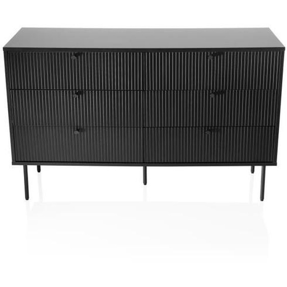 Commode industrielle KARBY S - HJH LIVING - 6 tiroirs - Noir