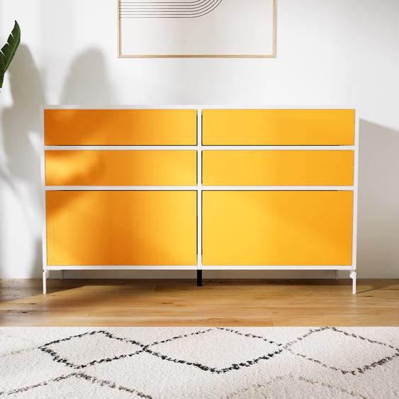 Commode - Jaune, pièce de caractère, sophistiquée, avec tiroir Jaune - 151 x 91 x 34 cm, personnalisable