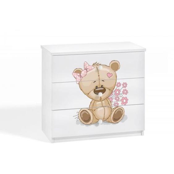 Commode Kocot Kids Babydreams blanche à fleurs - 5903282036949