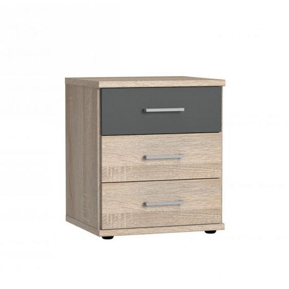 Commode LAVAL 3 tiroirs chêne rechampis graphite