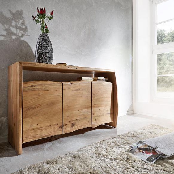 Commode Live-Edge 145 cm acacia nature 3 portes, Buffets, Baumkantenmöbel, Massivholzmöbel, Massivholz