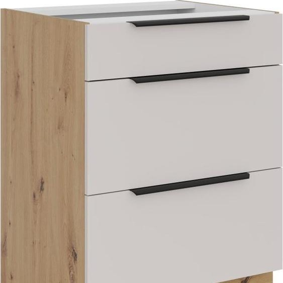 Commode NIOLLA - largeur 60 cm, cachemire / chêne artisanal