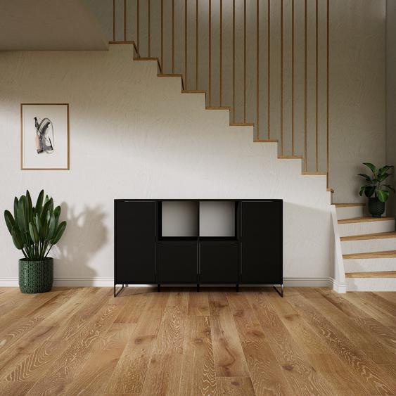 Commode - Noir, contemporaine, élégantes, avec porte Noir - 156 x 91 x 47 cm, personnalisable