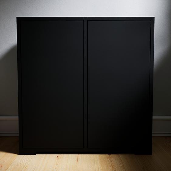 Commode - Noir, contemporaine, élégantes, avec porte Noir - 79 x 81 x 34 cm, personnalisable