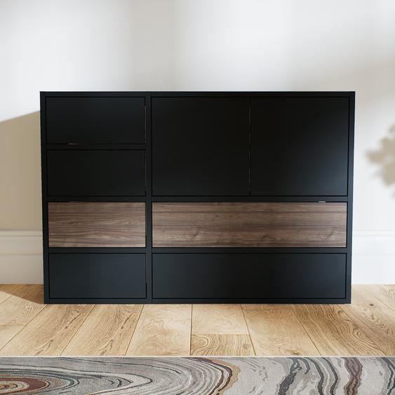 Commode - Noir, moderne, raffinée, avec porte Noir et tiroir Noir - 115 x 79 x 34 cm