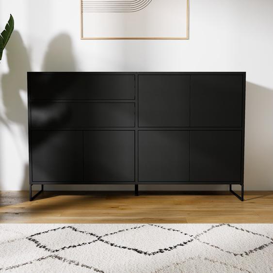 Commode - Noir, moderne, raffinée, avec porte Noir et tiroir Noir - 151 x 91 x 34 cm
