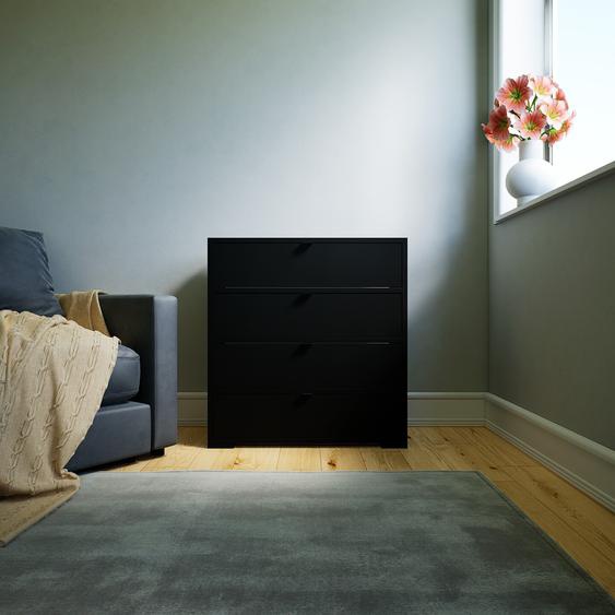Commode - Noir, pièce de caractère, sophistiquée, avec tiroir Noir - 77 x 81 x 34 cm, personnalisable