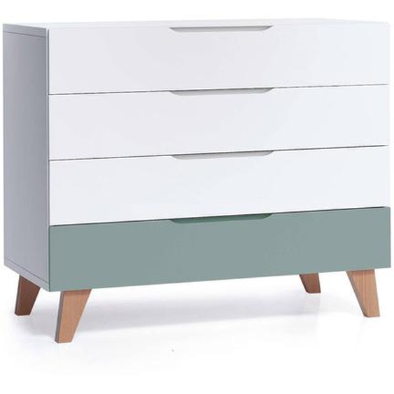 Commode Nordic Designe Pour Enfants (4 Tiroirs) Vert Eucalyptus