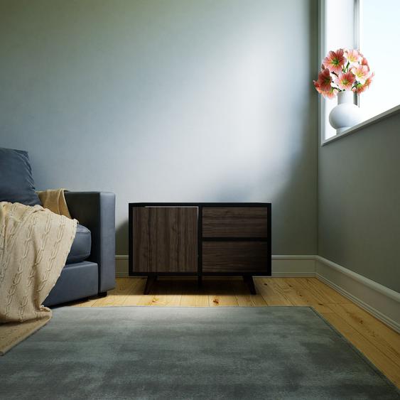 Commode - Effet noyer, moderne, raffinée, avec porte Effet noyer et tiroir Effet noyer - 79 x 52 x 47 cm