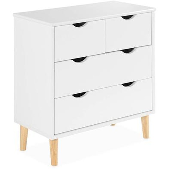 Commode Pour Enfant Décor Bois 4 Tiroirs Tobias Blanc
