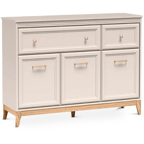 Commode Serena de 136x100 cm, avec tiroirs et placards, dans un style classique moderne