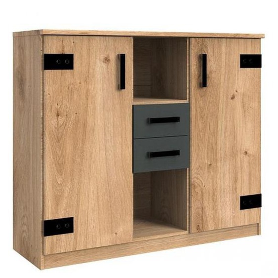 Commode style industriel LISBURN chêne