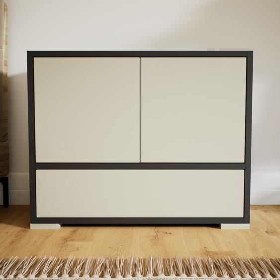 Commode - Taupe, moderne, raffinée, avec porte Taupe et tiroir Taupe - 77 x 62 x 34 cm